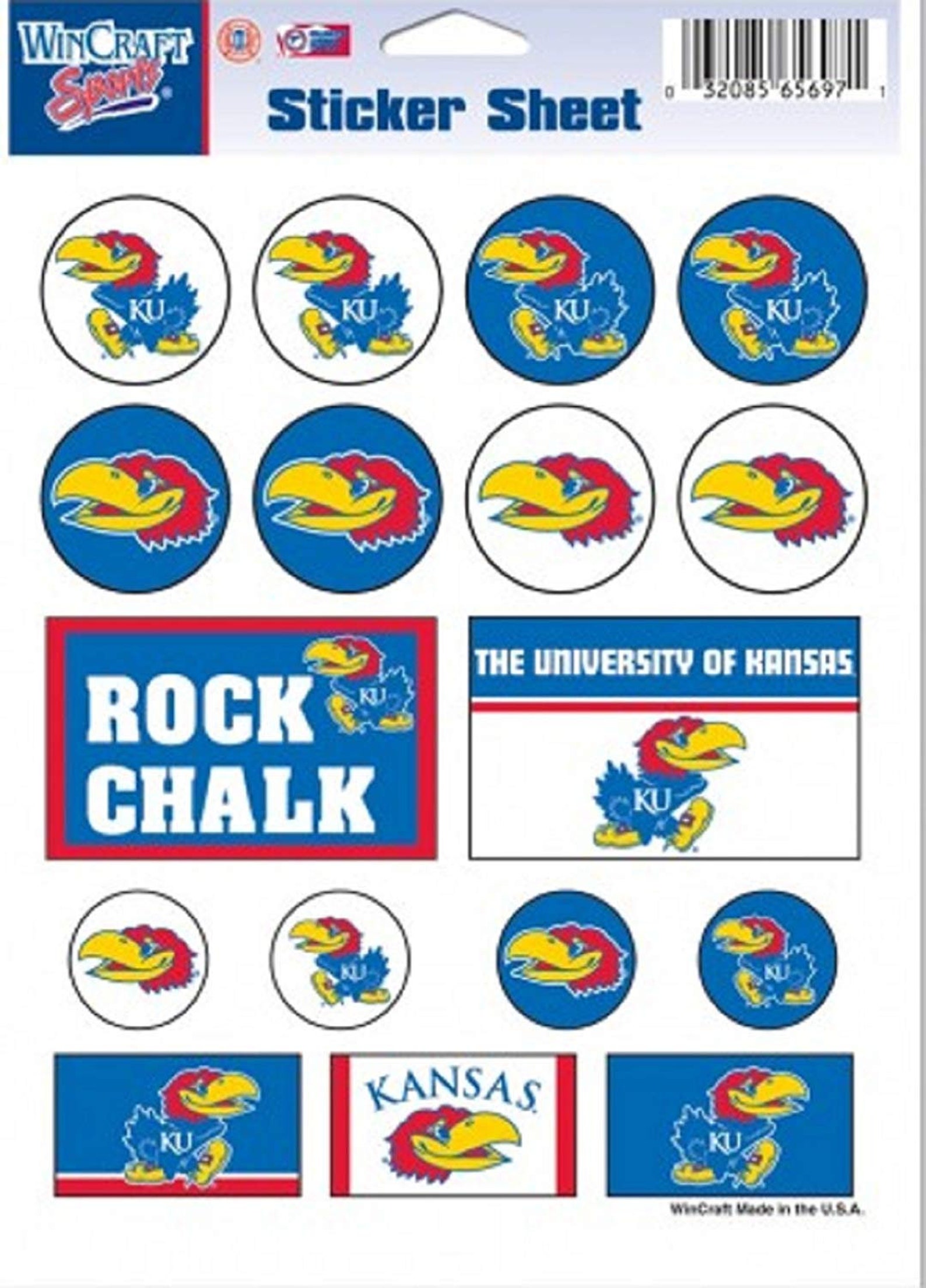 UNIVERSITY OF KANSAS Vinyl Sticker Sheet 5x7 Ncaa Kansas Etsy