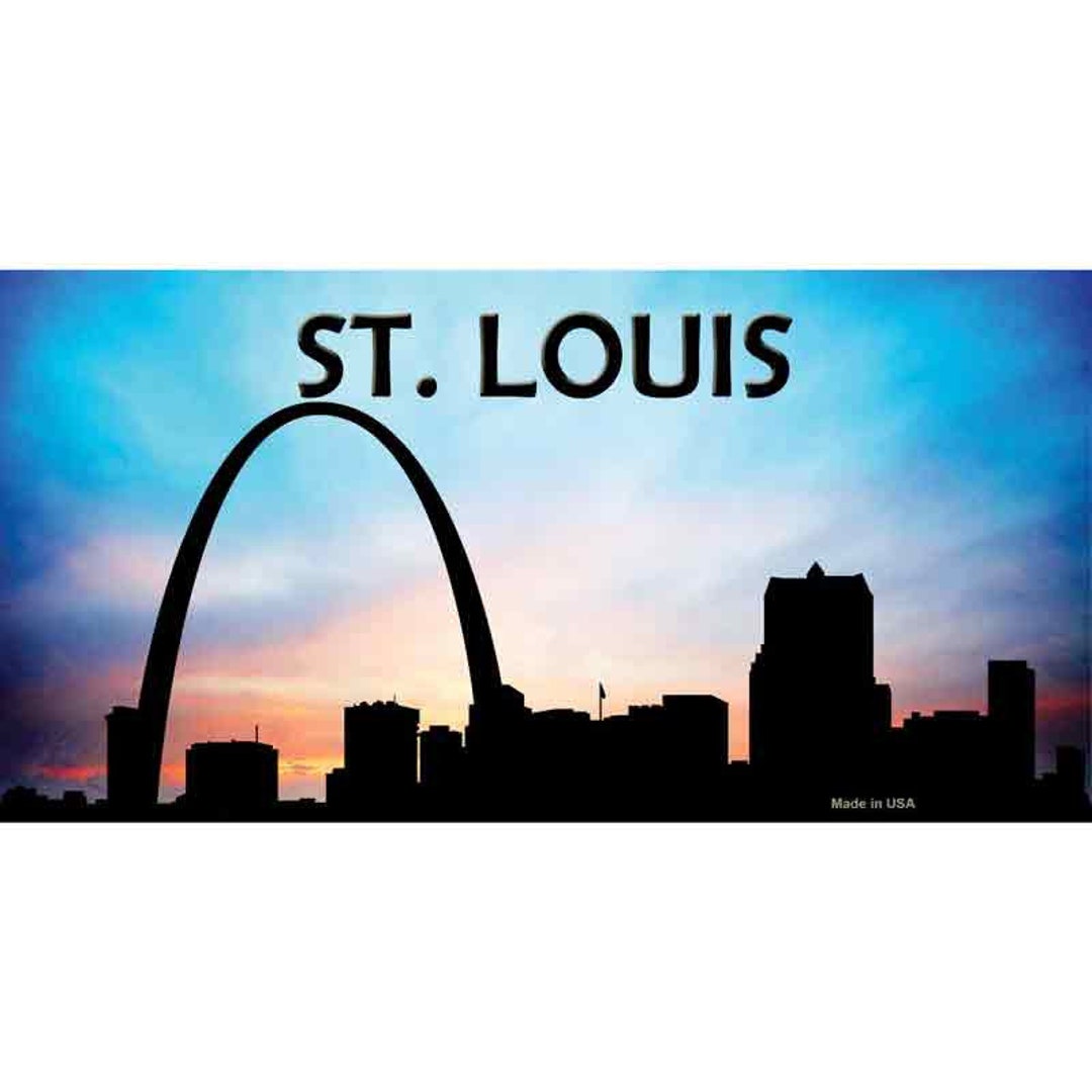 St Louis Silhouette Arch Sticker Decal 6x3 Inch Novelty Rectangle ...