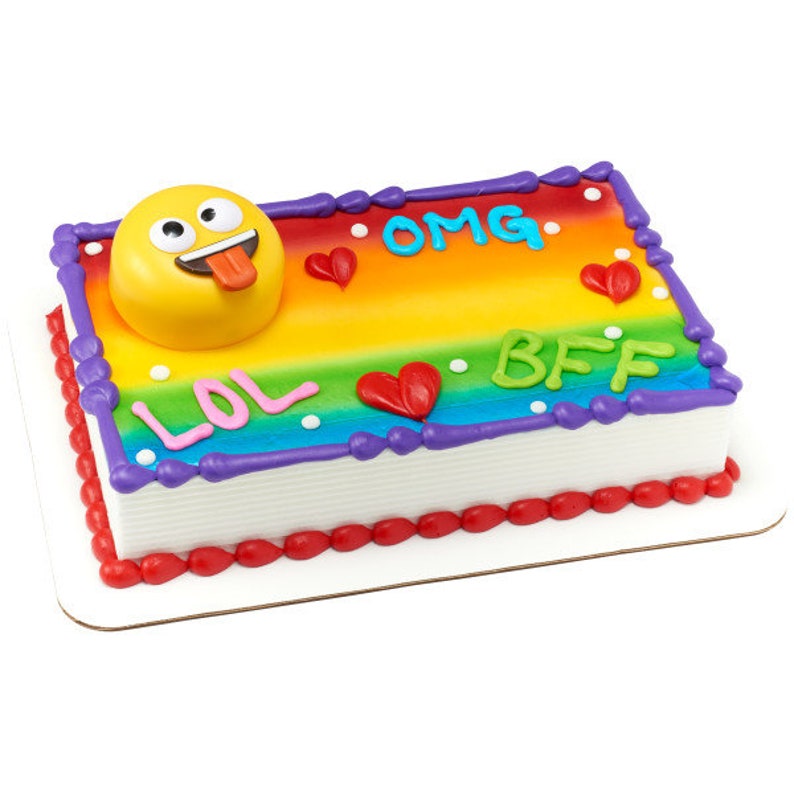 EMOJI Cake Topper Icons Funny Faces Birthday Cake Decoration Etsy