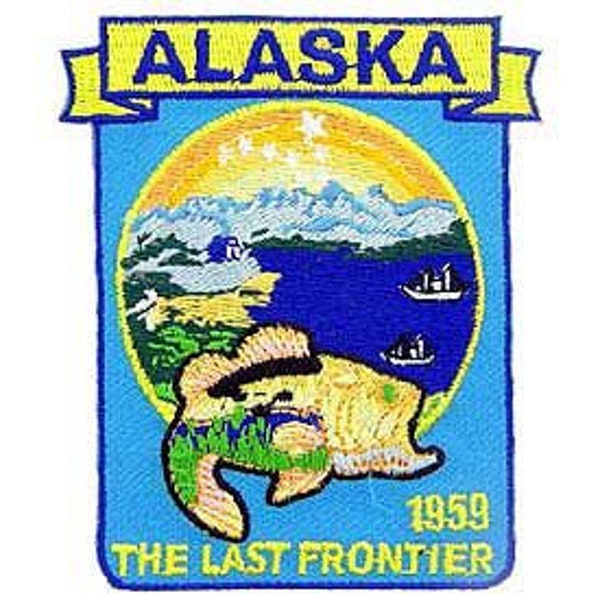 ALASKA State Map Embroidered Patch Applique - USA United States of America Patch Craft Supply