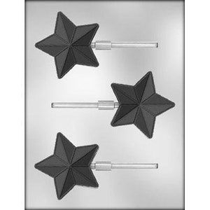 STAR WITH LINES Sucker Chocolate Candy Mold -- Astro Sun Star Space Lolly Lollipop Craft Supply