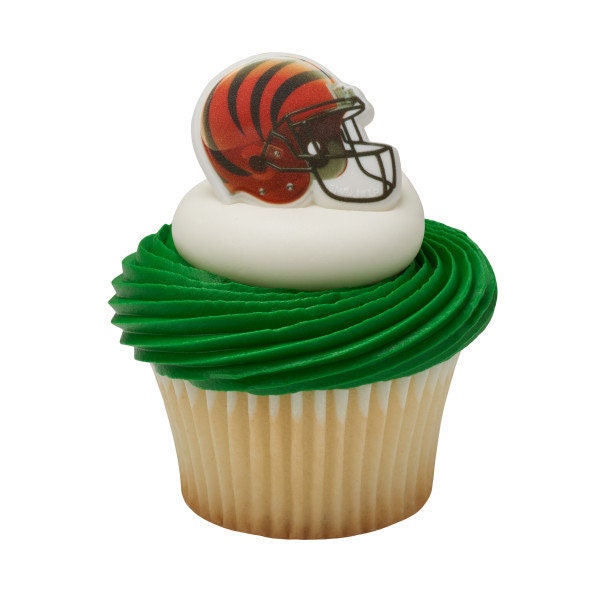 12 CINCINNATI BENGALS Cupcake Rings NFL Cake Toppers for Birthday Party Decoration Craft Supply