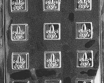 FLEUR DE LIS Square Chocolate Candy Mold Craft Supply