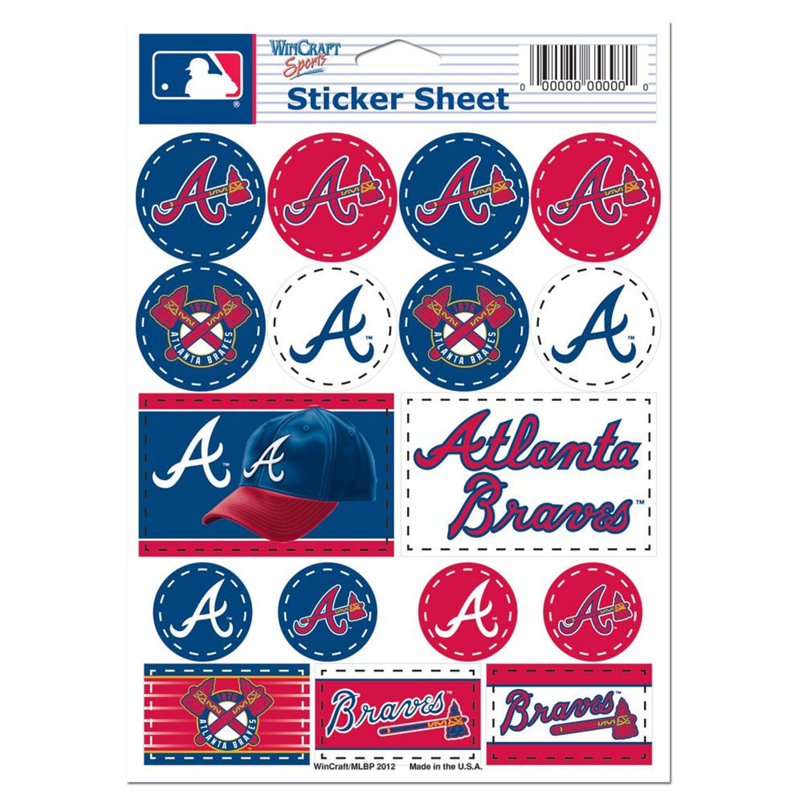 ATLANTA BRAVES Vinyl Sticker Sheet 5x7 MLB Decal Atlanta | Etsy