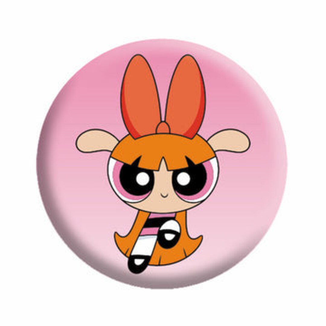 POWERPUFF GIRLS Blossom Pinback Button Badge Cartoon Network Animation ...