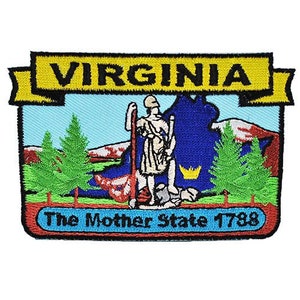 VIRGINIA State Map Embroidered Patch Applique - USA United States of America Patch Craft Supply