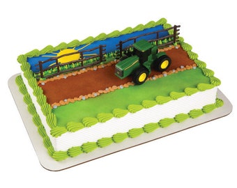 JOHN DEERE Cake Topper Tractor Farm Fence Birthday Party Cake - Etsy