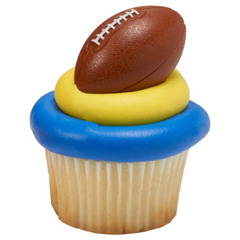 12 FOOTBALL Cupcake Rings 3D Cake Toppers for Birthday Party Etsy