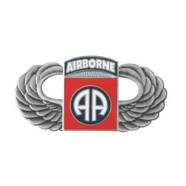 U.S. ARMY 82nd Airborne Division Lapel Pin - Silver Paratrooper Wings Enamel Pin for Backpack Tie Shirt Trading Button Pinback Craft Supply