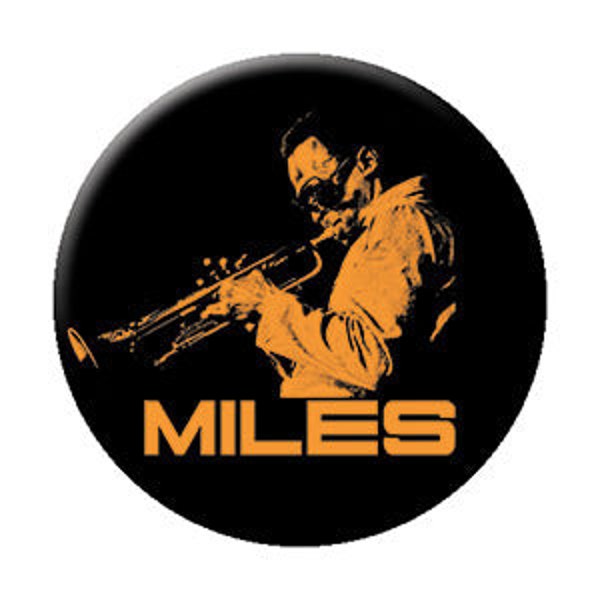 MILES DAVIS Playing Trumpet Pinback Button Badge - Composer Trumpet Jazz Musician Music Album - Round 1.25" Button Craft Supply