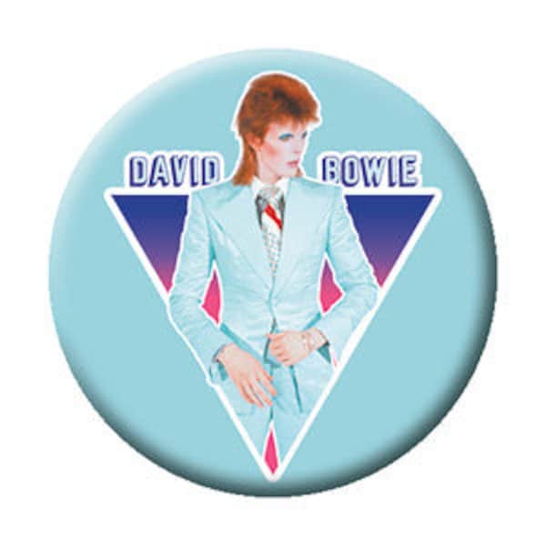 DAVID BOWIE In Blue Suit Pinback Button Badge - David Bowie Musician Rock Music Album Song - Round 1.25" Button Craft Supply