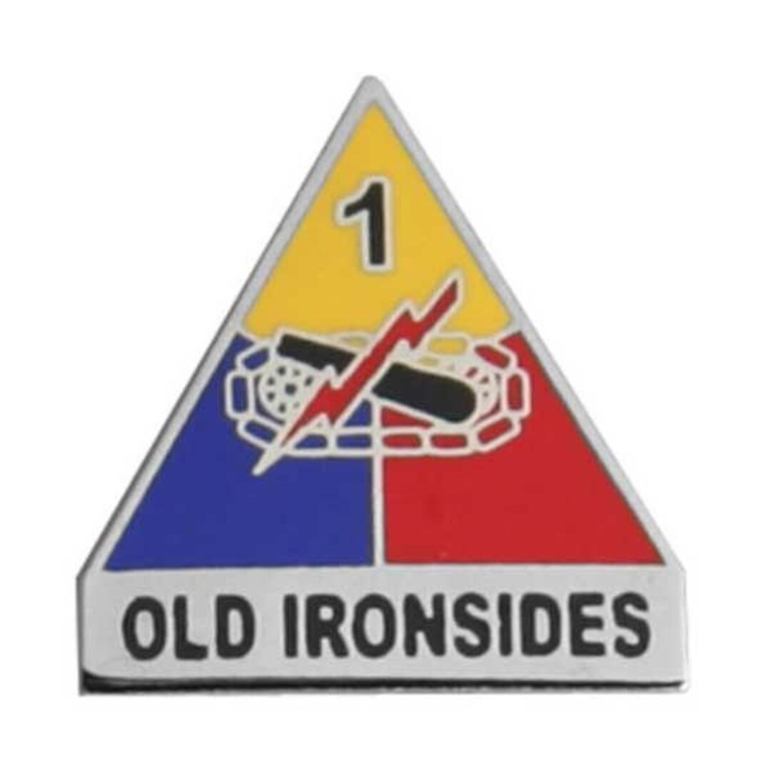 U.S. ARMY 1st Armored Division Lapel Pin Old Ironsides Infantry Enamel ...