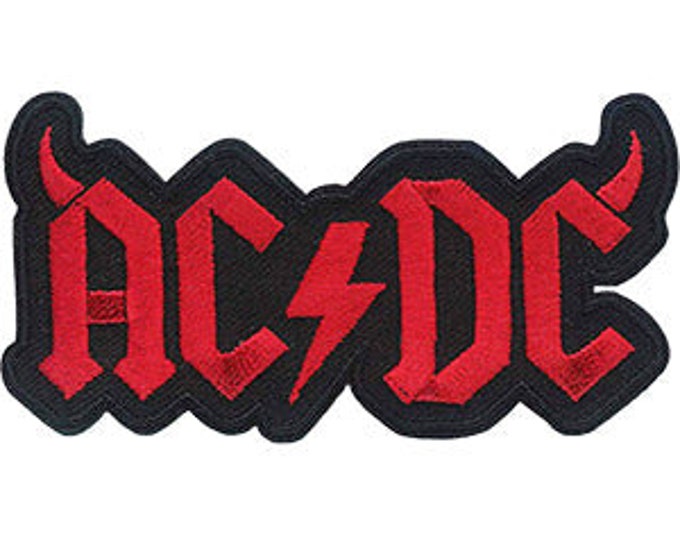 AC/DC Logo With Horns Patch 3.7x2 Inch Embroidered Rock Band Patch ...