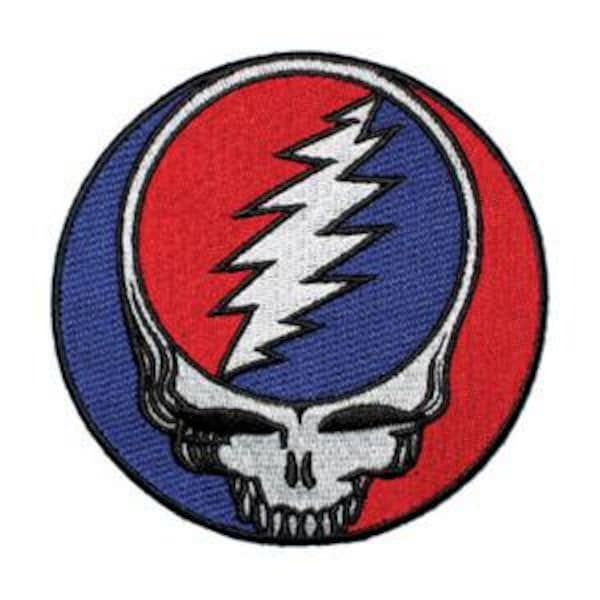 GRATEFUL DEAD Steal Your Face Logo Patch - Embroidered Rock Band Patch Applique Craft Supply