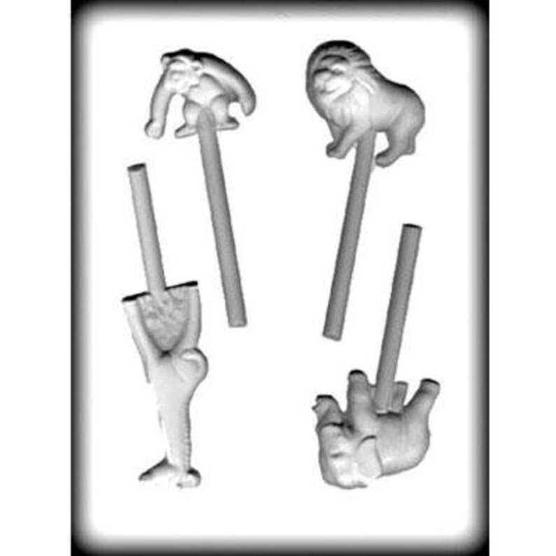ZOO ANIMALS Sucker Hard Candy Mold Elephant Giraffe Lion Etsy