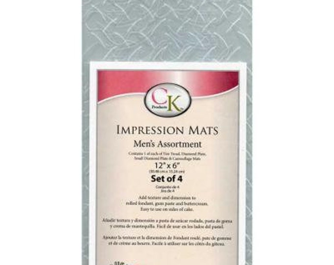 Mens Assortment Impression Mat Great for Fondant, Gumpaste, & Buttercream Custom Cake Decorating