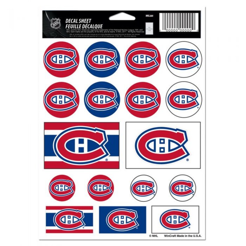 MONTREAL CANADIENS Vinyl Sticker Sheet 5x7 NHL Montreal Etsy