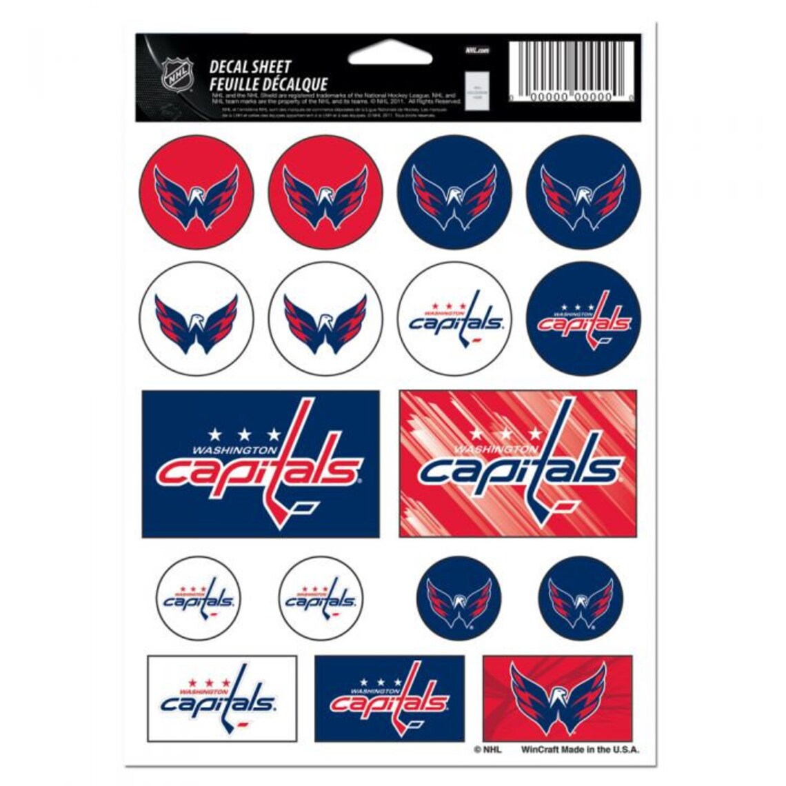 WASHINGTON CAPITALS Vinyl Sticker Sheet 5x7 NHL Washington | Etsy