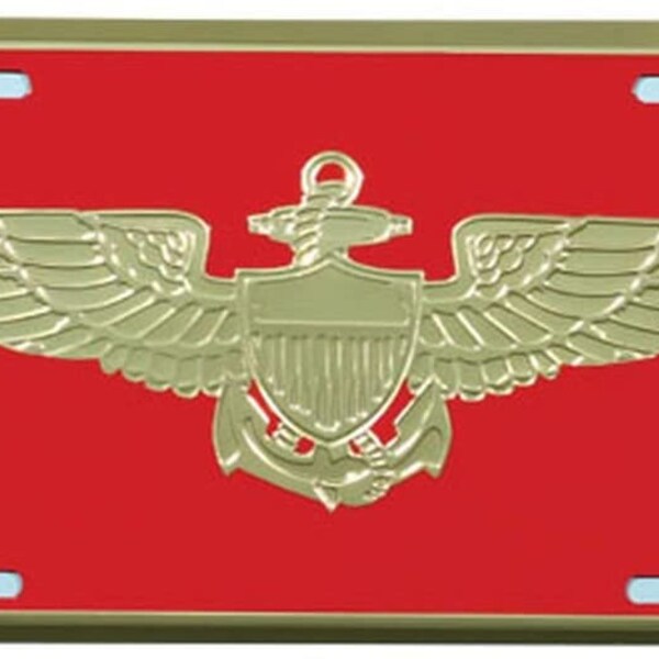 United States Marine Corps Aviator Wings Metal License Plate - Military Vet Veteran - United States Marines USMC Aviator Wings Craft Supply