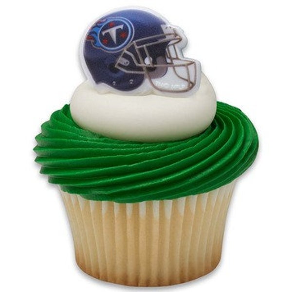 12 TENNESSEE TITANS Cupcake Rings NFL Cake Toppers for Birthday Party Decoration Craft Supply