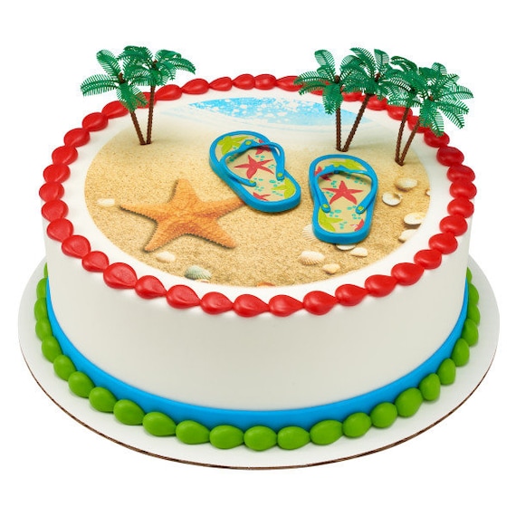 12” Beach theme Birthday Cake, fondant covered – 23sweets