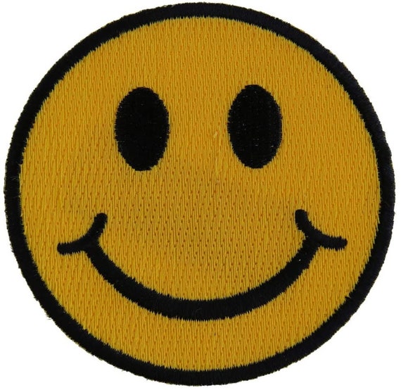 Smiley Face Embroidered Applique Patch