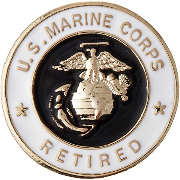 US MARINE CORPS Retired Military Lapel Pin - Enamel Pin for Backpack Tie Shirt Trading Button Pinback Craft Supply