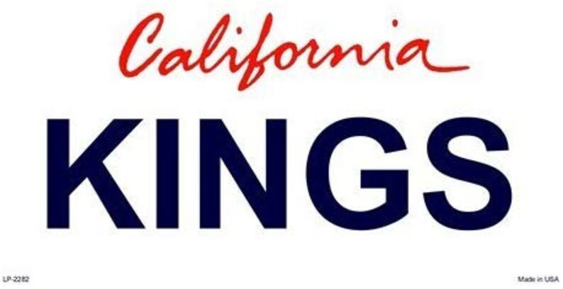 KINGS California State Background Metal License Plate