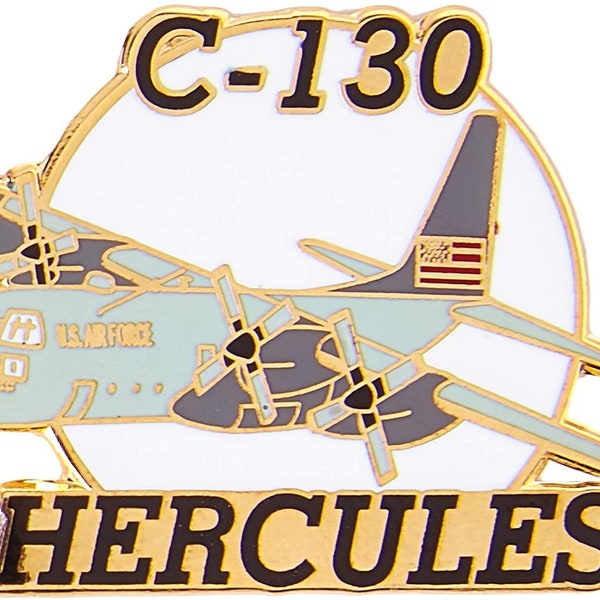 US AIR FORCE Hercules C-130 Lockheed Aircraft Military Lapel Pin - Enamel Pin for Backpack Tie Shirt Trading Button Pinback Craft Supply