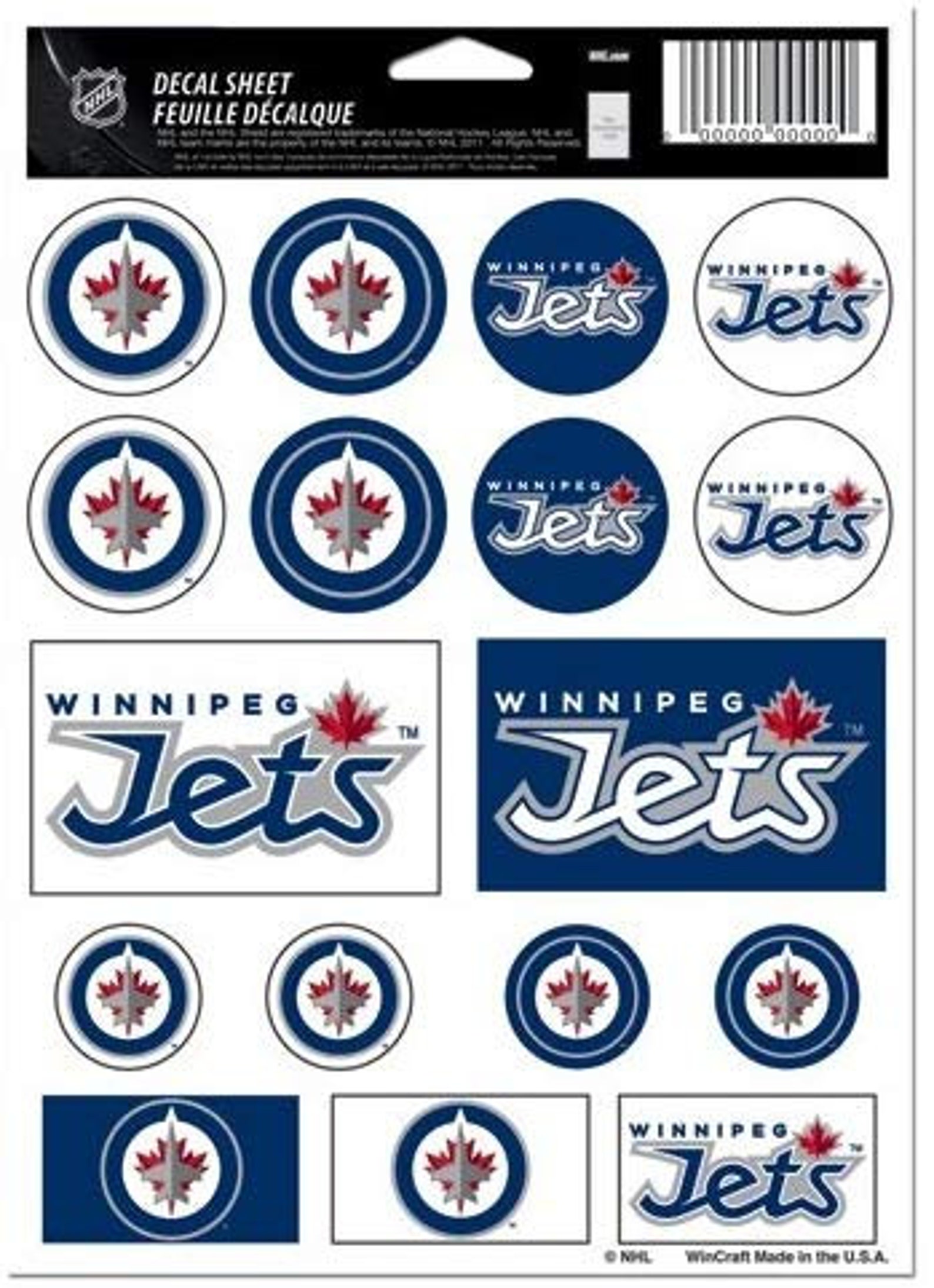 WINNIPEG JETS Vinyl Sticker Sheet 5x7 NHL Winnipeg Jets Etsy