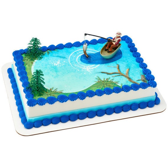 FISHERMAN With ACTION FISH Cake Topper Fishing Hook Pole Tackle Cake  Decoration Birthday Decoset Craft Supply -  Canada