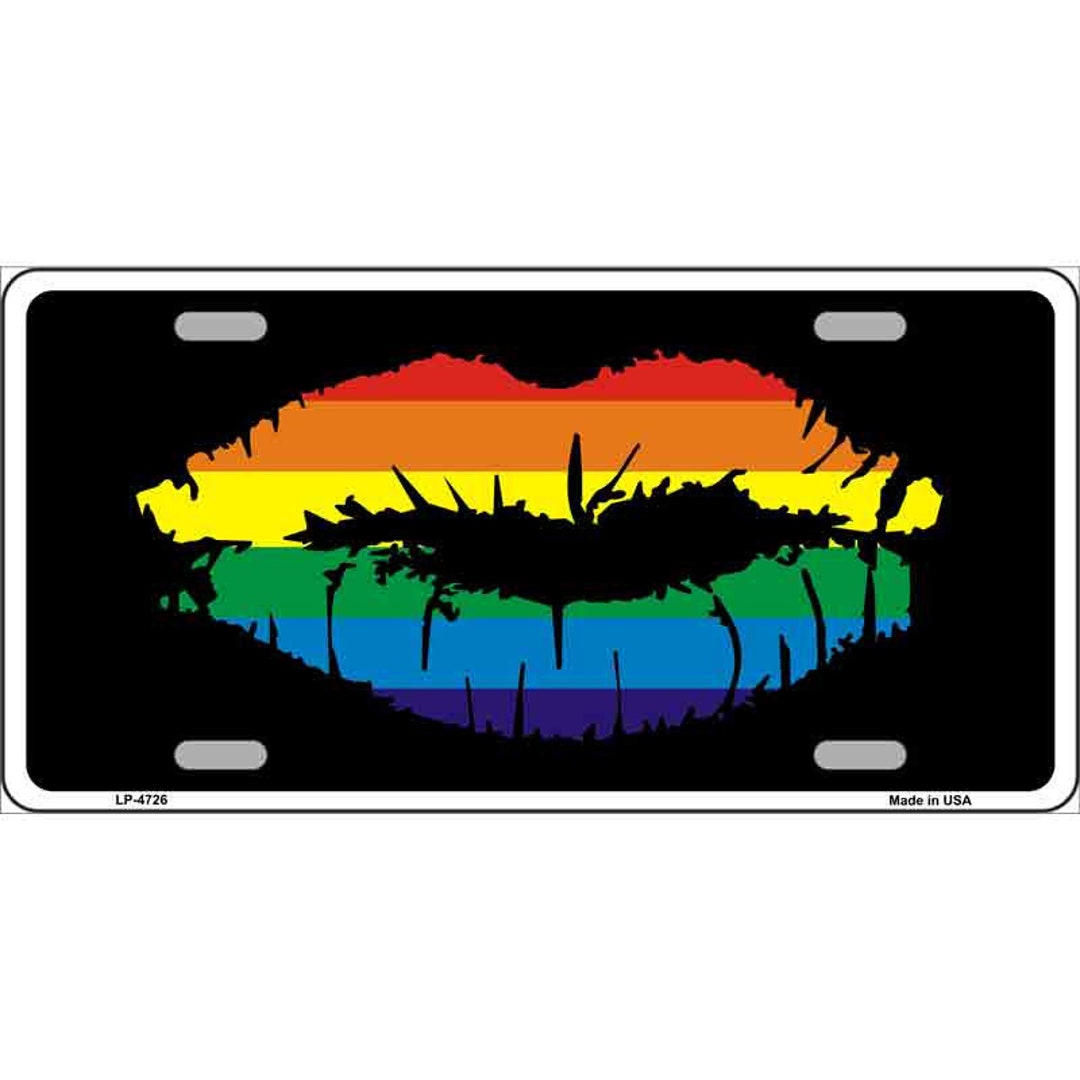 RAINBOW LIPS Metal License Plate Sign Novelty Vanity Craft Supply Etsy