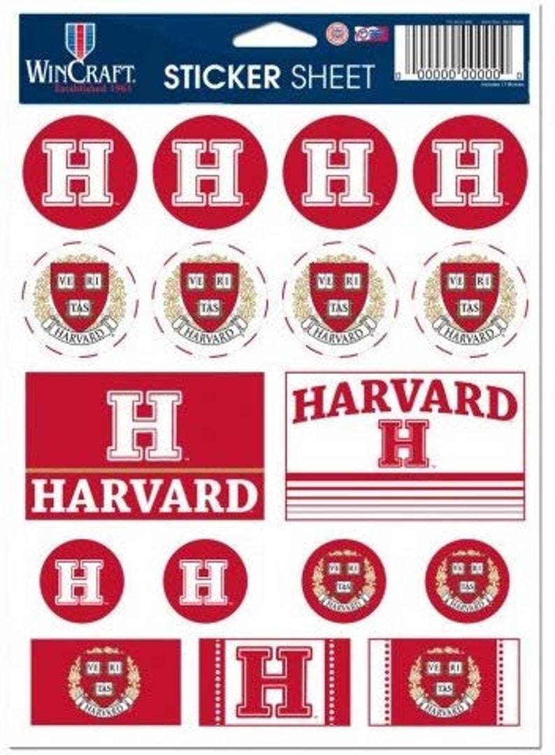 HARVARD UNIVERSITY Vinyl Sticker Sheet 5x7 Ncaa Harvard Etsy
