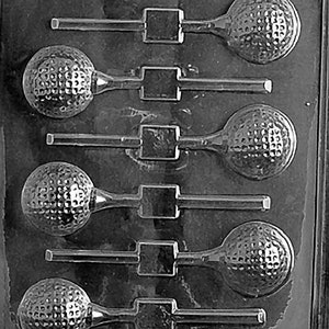 GOLF BALL LOLLY Sucker Chocolate Candy Mold Craft Supply