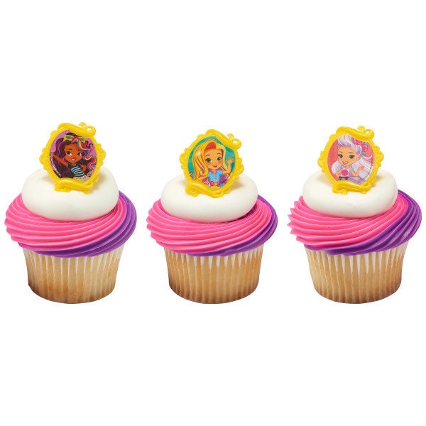 SUNNY DAY INSPIRED Cupcake Rings (12) Nick Jr Sunny Blair Rox Salon Friendly Falls Birthday Cake Toppers Party Decoration Craft Supply