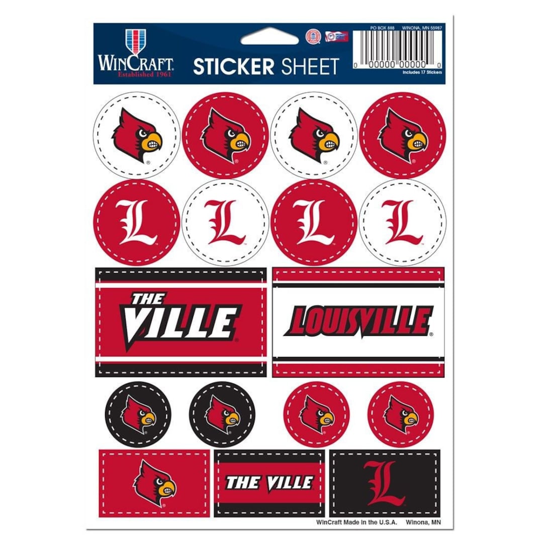 Louisville Cardinals Logo Sticker / Vinyl Decal 10 Sizes 