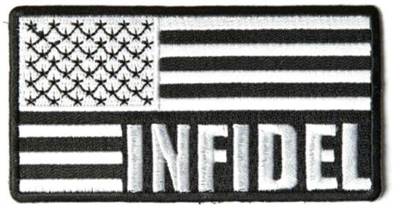WHITE BLACK American Flag Military Embroidered Patch Craft Supply 