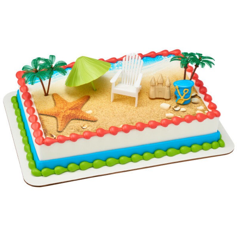 BEACH CHAIR UMBRELLA Cake Topper Cake Decoration Birthday Etsy