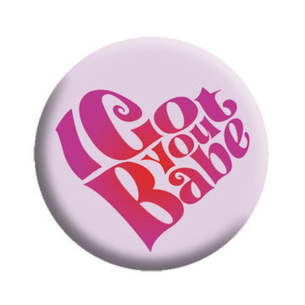 SONNY & CHER I Got You Babe Pinback Button Badge - American Music Pop Entertainment Duo - Round 1.25" Button Craft Supply