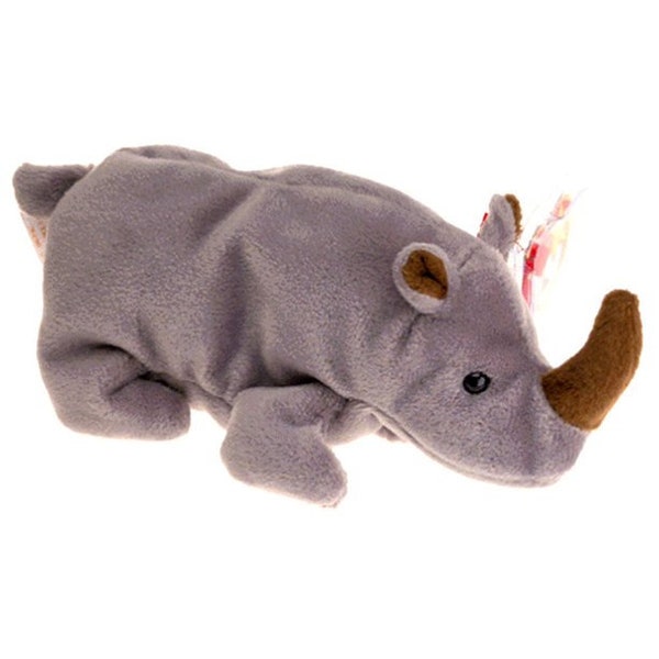 SPIKE The Rhinoceros Rhino Ty Beanie Baby Retired Beanbag Plush - New with Tags