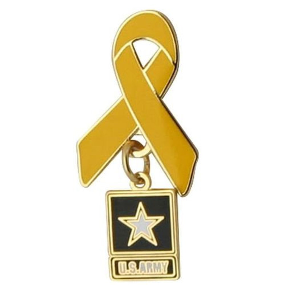 U.S. ARMY Yellow Ribbon With Army Star Charm Lapel Pin United States