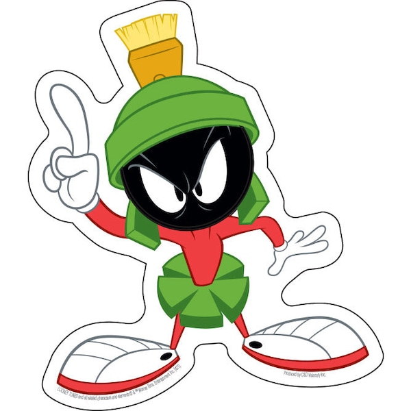 MARVIN MARTIAN Sticker Decal - 4.4x5 Inch - Looney Tunes Cartoon Marvin the Martian Vinyl Sticker Decal Craft Supply