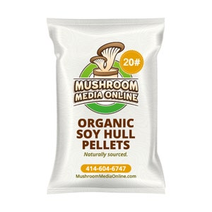 100% ORGANIC Soy Hull Mushroom Pellets - 10# to 240# by Mushroom Media Online
