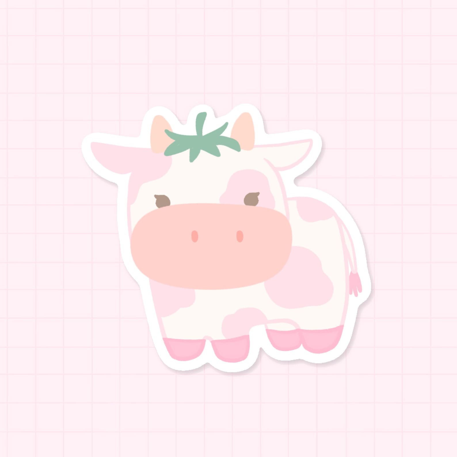 Strawberry Cow Sticker Blueberry Cow Stickers Cute Cow - Etsy