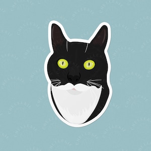 Tuxedo Cat Sticker, Cute Cat Sticker, Laptop Stickers, Gifts for Cat Lovers, Crazy Cat Lady Sticker, Tuxedo Cats, Cat Mom Sticker