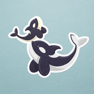 Killer Whale Sticker, Orca Sticker, Laptop Stickers, Gifts for Whale Lovers, Cute Stickers, Southern Resident Orcas, Vancouver Island