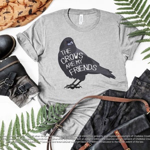 Crow Friend T-Shirt, Corvid Tee, Unisex Shirts, Gifts for Bird Lovers, Cute Shirt, Crows and Ravens, Birdwatching Gift image 2