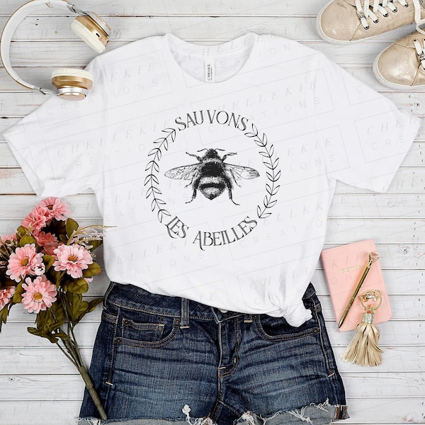Sauvons Les Abeilles/Save The Bees T-Shirt, Unisex Shirts, Tops and Tees, Cute Shirt, French T-Shirt, Vintage Tee