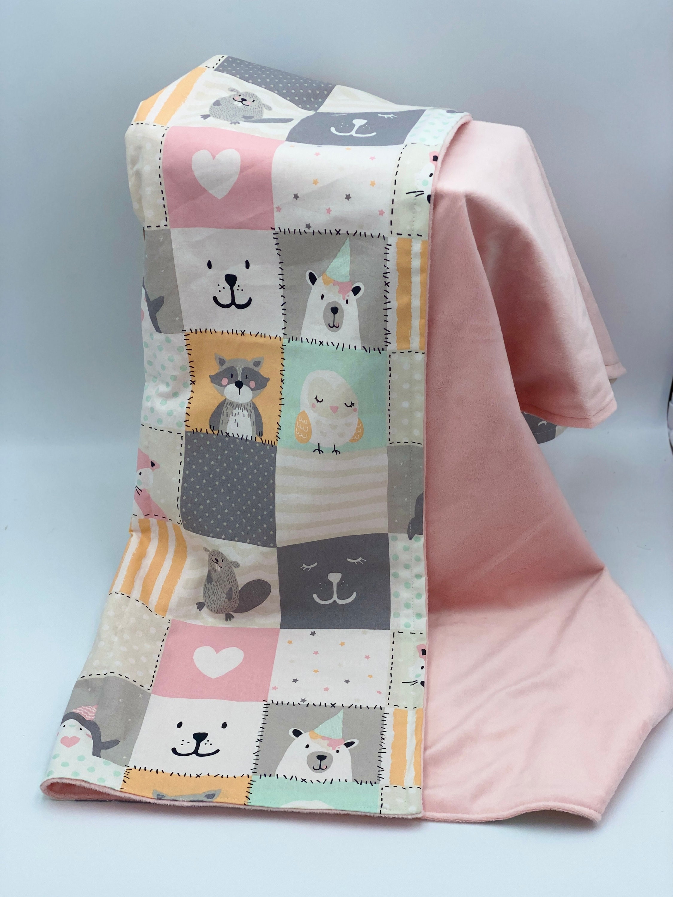 Couverture Bébé Mi Saison, Cadeau Naissance - Animaux Rigolos