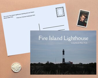 Fire Island Lighthouse Postcard NEW YORK USA